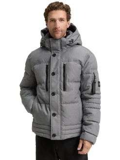 Tom Tailor Jacken|Big Boys*Puffer-Jacke mit abnehmbarer Kapuze mid grey melange structure