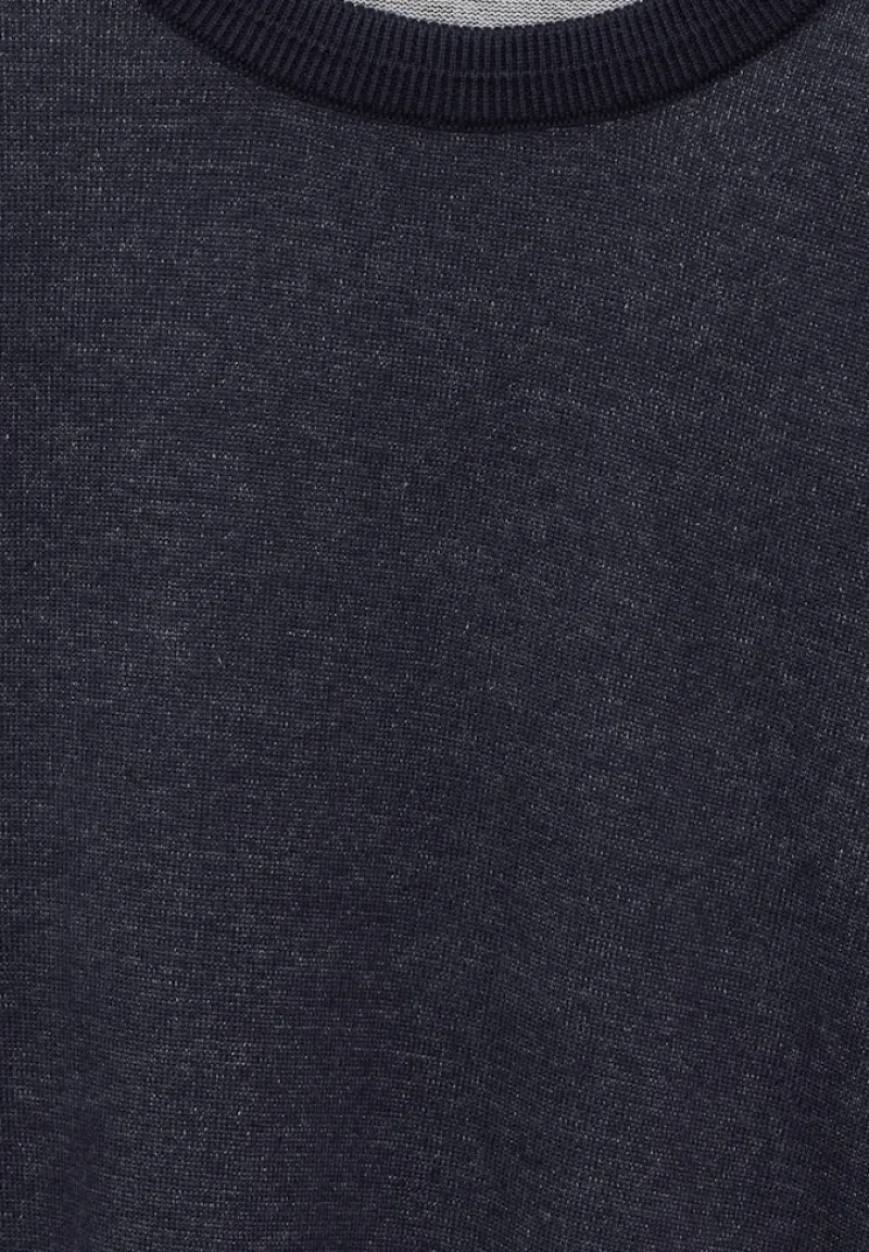 Street One Men Pullover & Sweatshirts|Big Boys*Pullover in Two Tone Optik nightfall blue