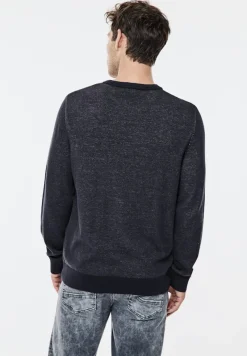Street One Men Pullover & Sweatshirts|Big Boys*Pullover in Two Tone Optik nightfall blue