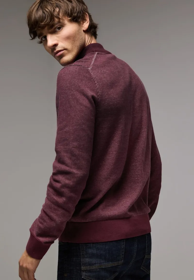Street One Men Pullover & Sweatshirts|Big Boys*Pullover in Two Tone Optik vintage red