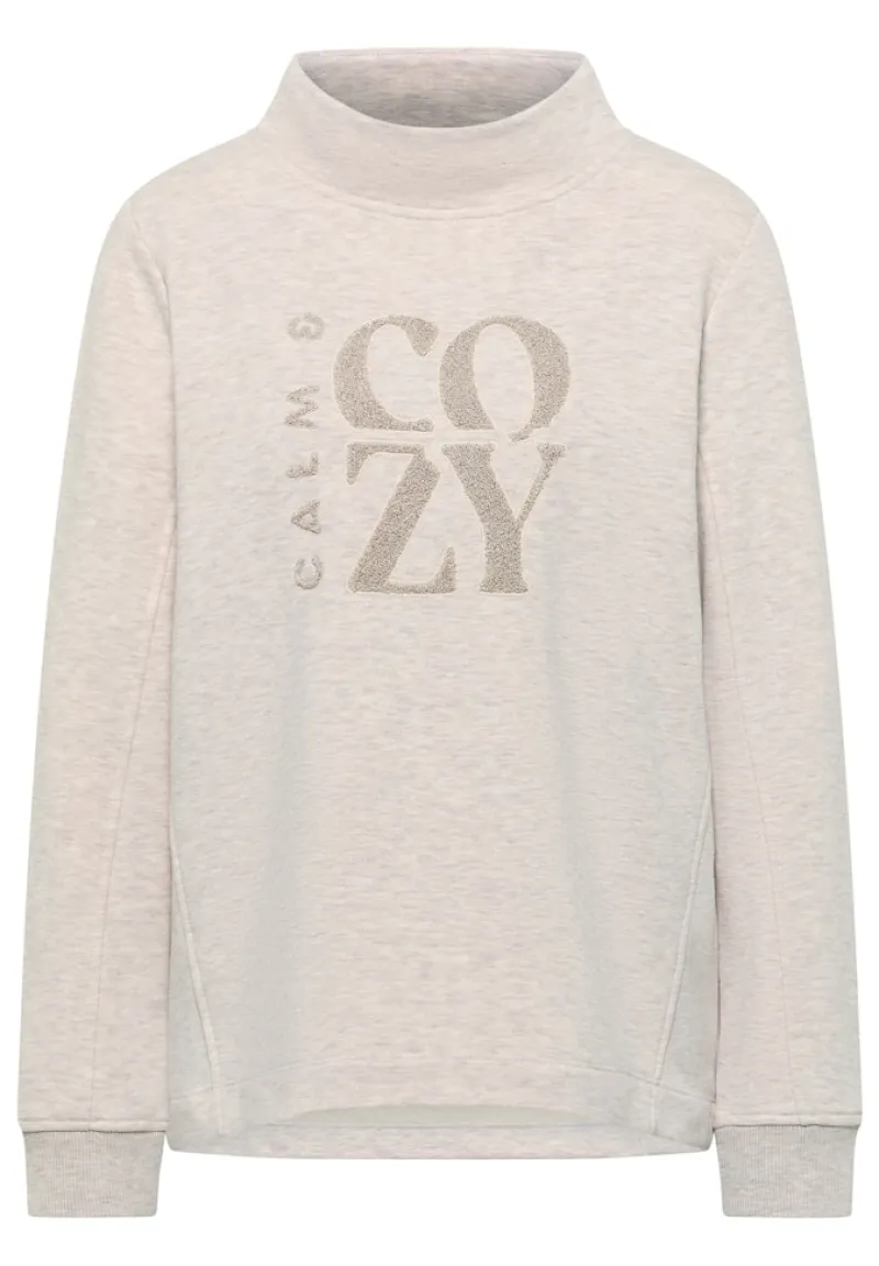 Cecil Pullover & Sweatshirts*Pullover mit Embroidery oat milk beige melange