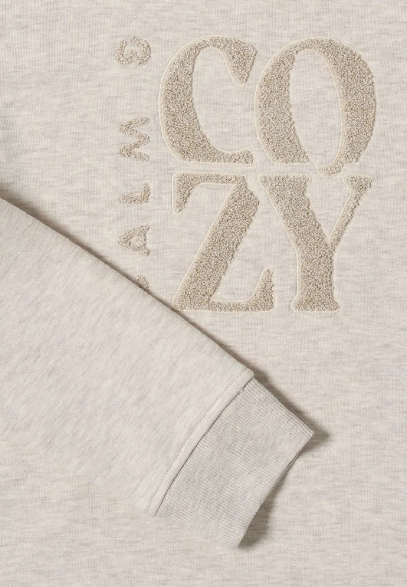 Cecil Pullover & Sweatshirts*Pullover mit Embroidery oat milk beige melange