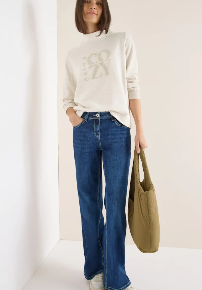 Cecil Pullover & Sweatshirts*Pullover mit Embroidery oat milk beige melange