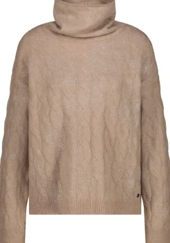 Monari Pullover & Sweatshirts*Pullover mit Glitzerdruck milk chocolate