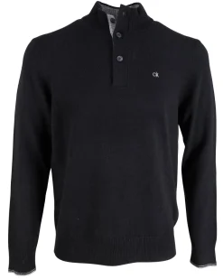Calvin Klein Pullover & Sweatshirts*Pullover mit Knopfleiste Schwarz