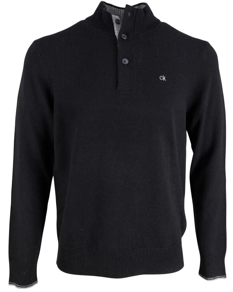 Calvin Klein Pullover & Sweatshirts*Pullover mit Knopfleiste Schwarz