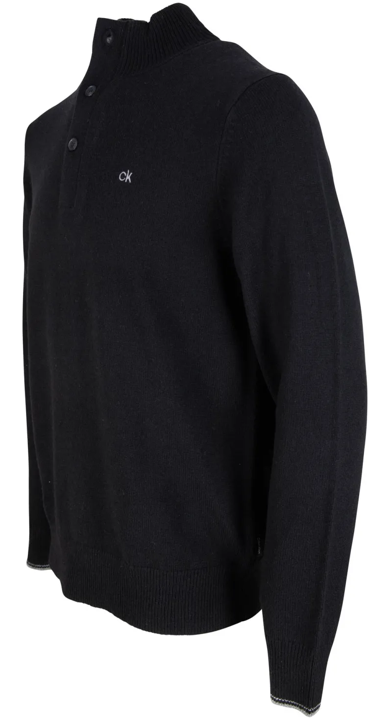 Calvin Klein Pullover & Sweatshirts*Pullover mit Knopfleiste Schwarz
