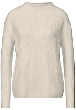 Street One Pullover & Sweatshirts*Pullover mit Kontrastdetail cream white melange
