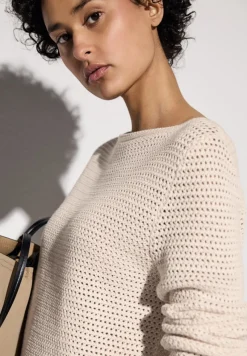 Street One Pullover & Sweatshirts*Pullover mit Lochmuster lucid white