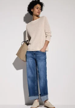 Street One Pullover & Sweatshirts*Pullover mit Lochmuster lucid white