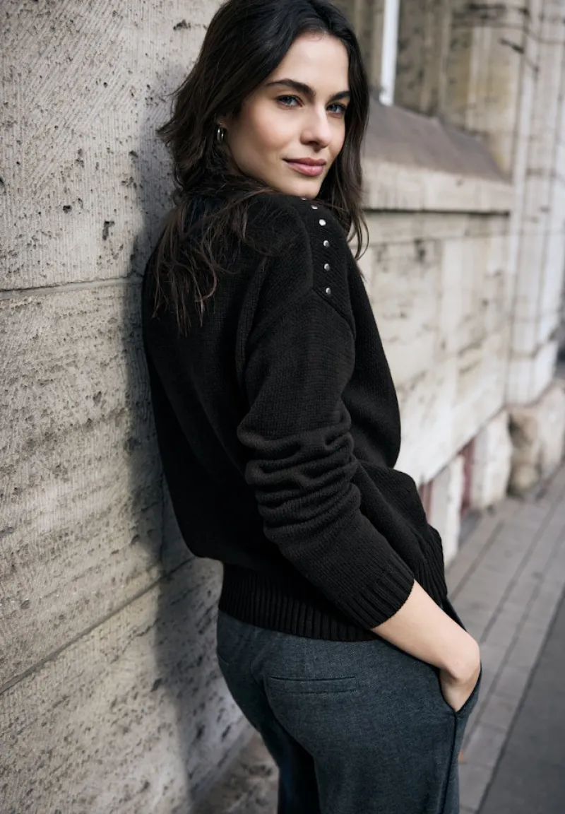 STREET ONE STUDIO Pullover & Sweatshirts*Pullover mit Nieten Black