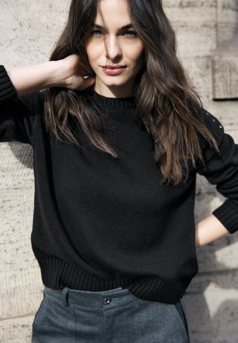 STREET ONE STUDIO Pullover & Sweatshirts*Pullover mit Nieten Black