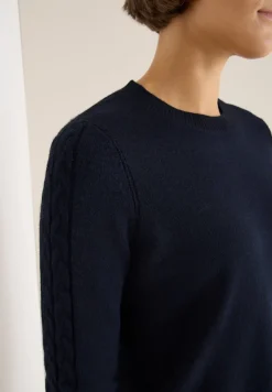 Cecil Pullover & Sweatshirts*Pullover mit Strickdetail urban dark blue