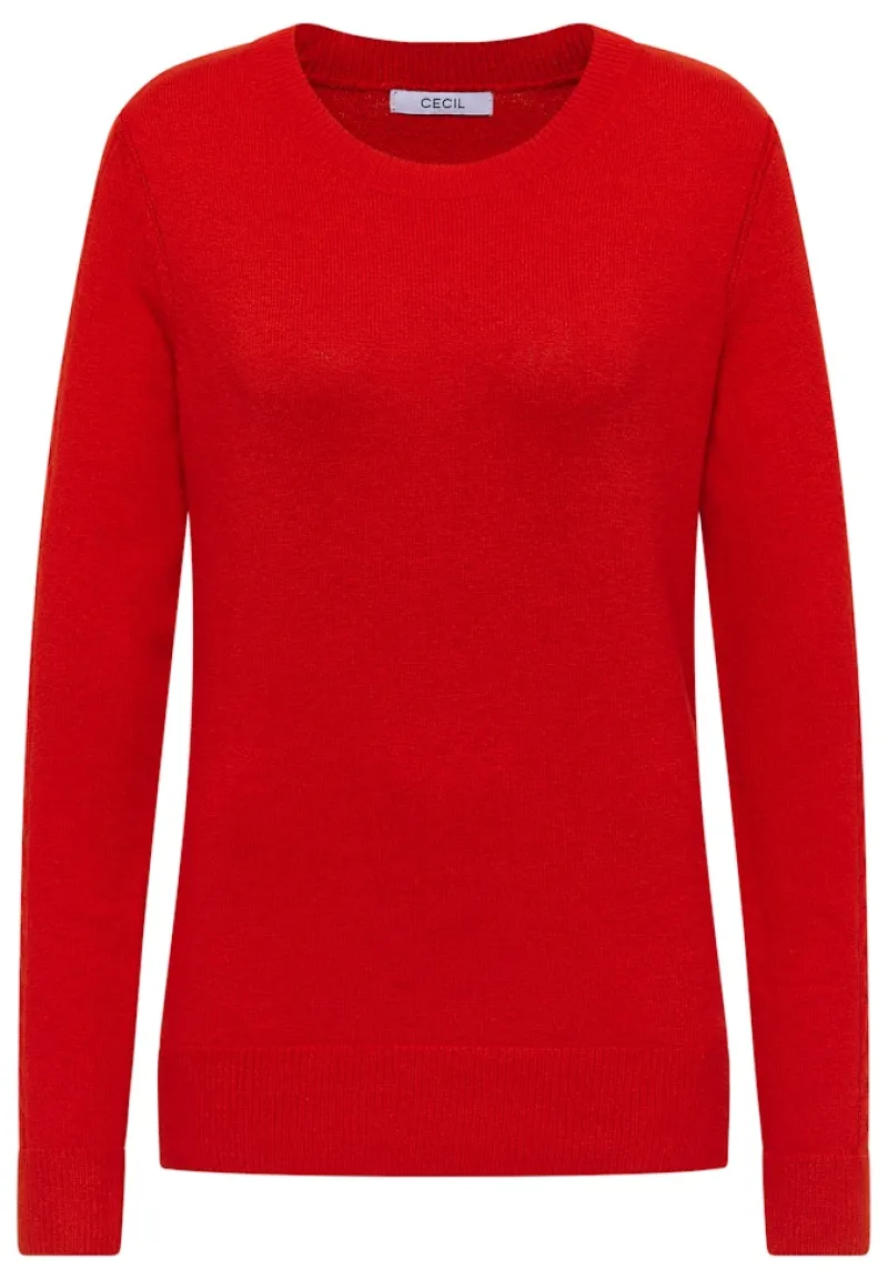 Cecil Pullover & Sweatshirts*Pullover mit Strickdetail Fiery Red