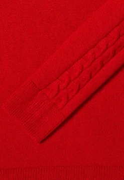 Cecil Pullover & Sweatshirts*Pullover mit Strickdetail Fiery Red