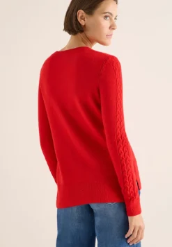 Cecil Pullover & Sweatshirts*Pullover mit Strickdetail Fiery Red
