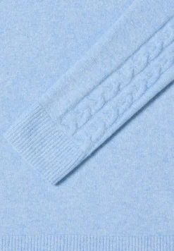 Cecil Pullover & Sweatshirts*Pullover mit Strickdetail sporty light blue melange