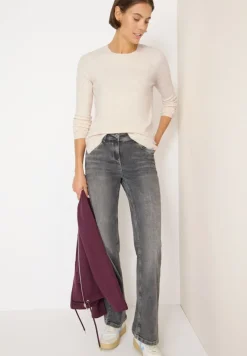 Cecil Pullover & Sweatshirts*Pullover mit Strickdetail oat milk beige melange