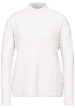 Street One Pullover & Sweatshirts*Pullover mit Strickmuster cream white melange