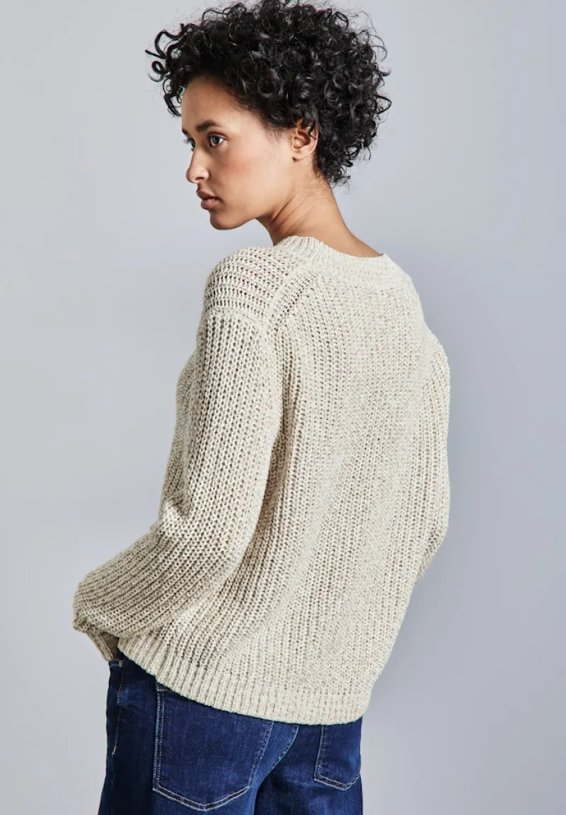 Street One Pullover & Sweatshirts*Pullover mit Strickmuster cloud cream mel.