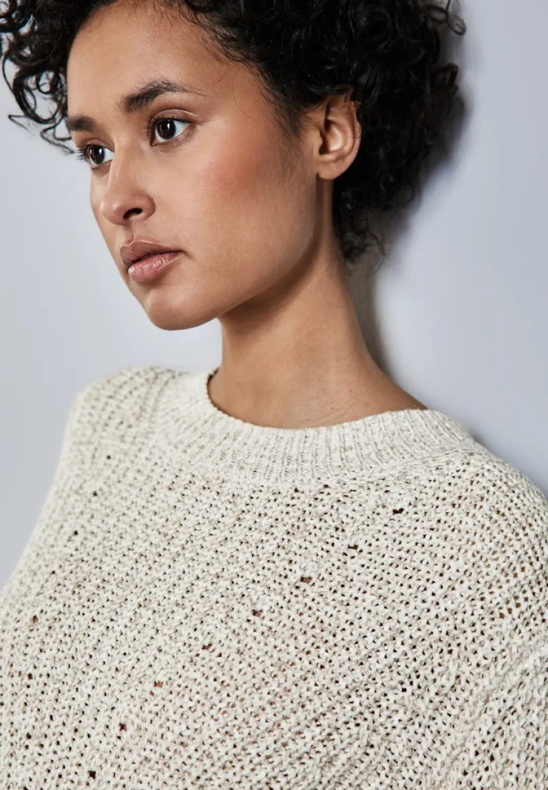 Street One Pullover & Sweatshirts*Pullover mit Strickmuster cloud cream mel.