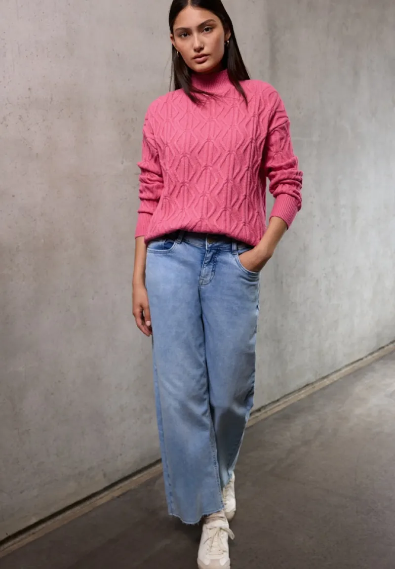 STREET ONE STUDIO Pullover & Sweatshirts*Pullover mit Strickmuster candy pink mel.