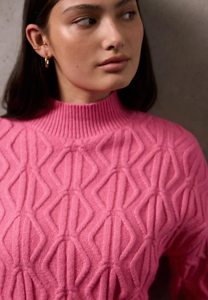 STREET ONE STUDIO Pullover & Sweatshirts*Pullover mit Strickmuster candy pink mel.