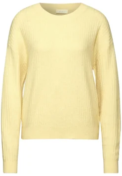 STREET ONE STUDIO Pullover & Sweatshirts*Pullover mit Struktur bond yellow mel.
