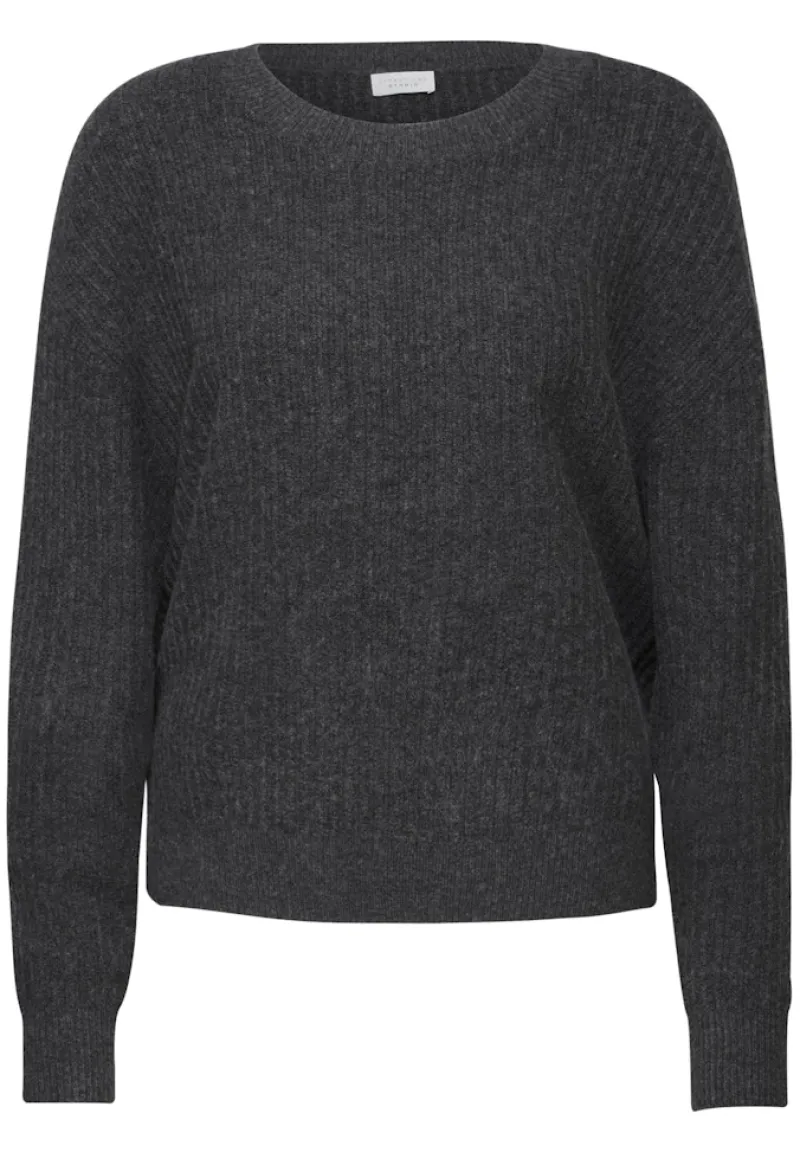 STREET ONE STUDIO Pullover & Sweatshirts*Pullover mit Struktur gravel grey mel.