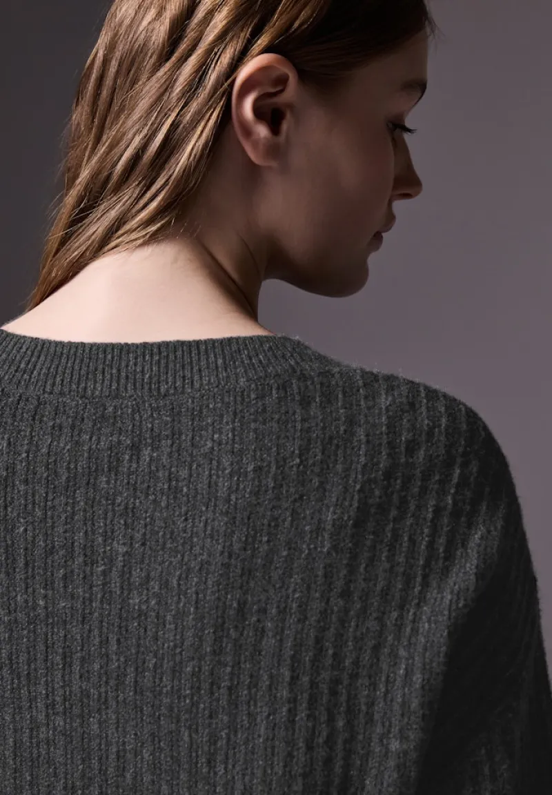 STREET ONE STUDIO Pullover & Sweatshirts*Pullover mit Struktur gravel grey mel.