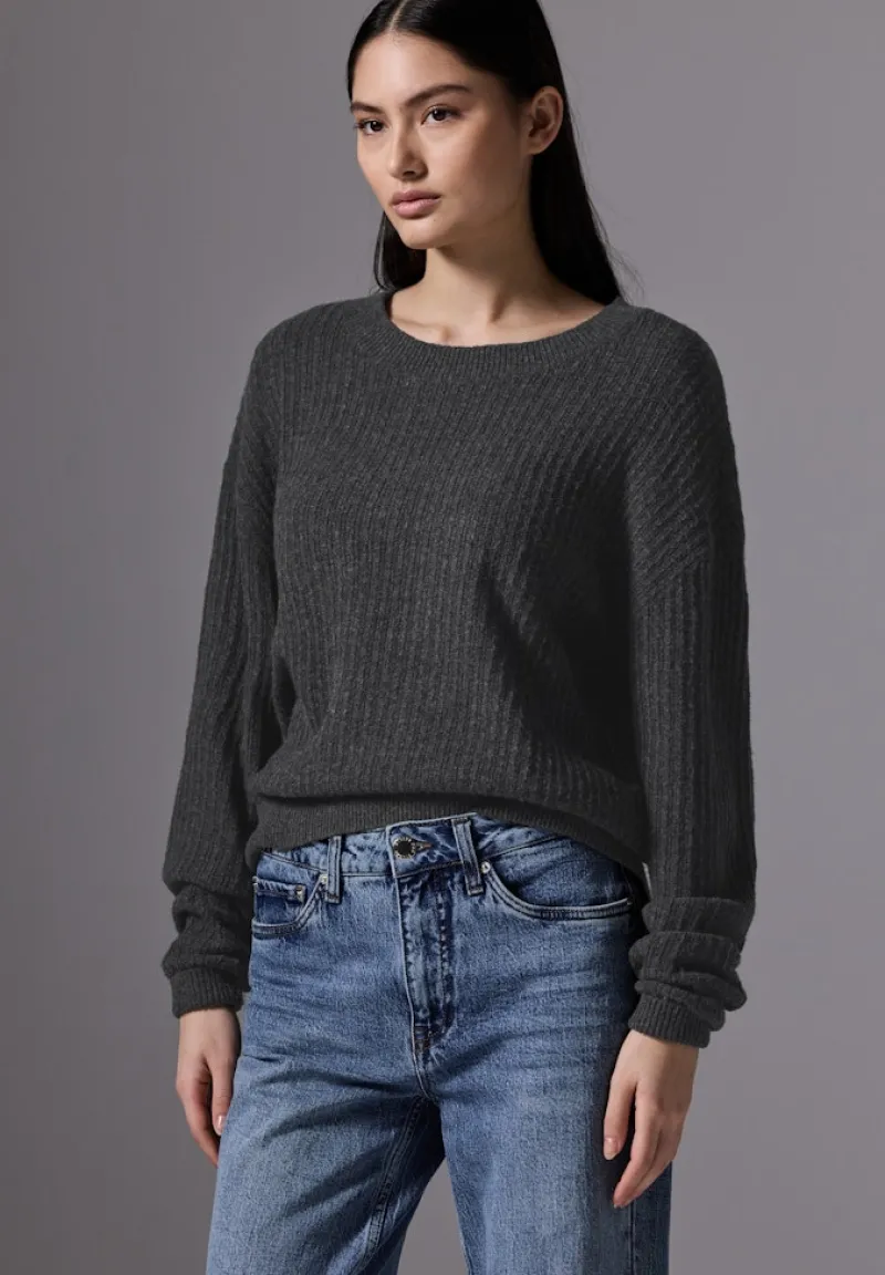 STREET ONE STUDIO Pullover & Sweatshirts*Pullover mit Struktur gravel grey mel.
