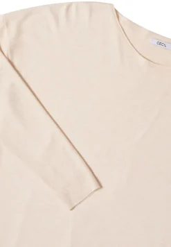 Cecil Pullover & Sweatshirts*Pullover mit Strukturdetail oat milk beige melange
