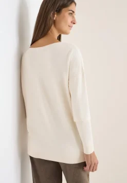 Cecil Pullover & Sweatshirts*Pullover mit Strukturdetail oat milk beige melange