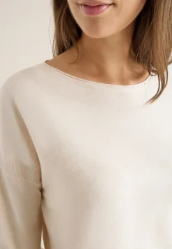 Cecil Pullover & Sweatshirts*Pullover mit Strukturdetail oat milk beige melange