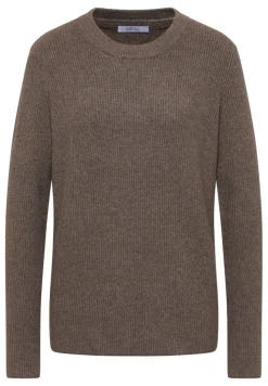 Cecil Pullover & Sweatshirts*Pullover mit Strukturdetails mushroom taupe melange