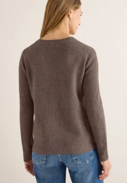Cecil Pullover & Sweatshirts*Pullover mit Strukturdetails mushroom taupe melange