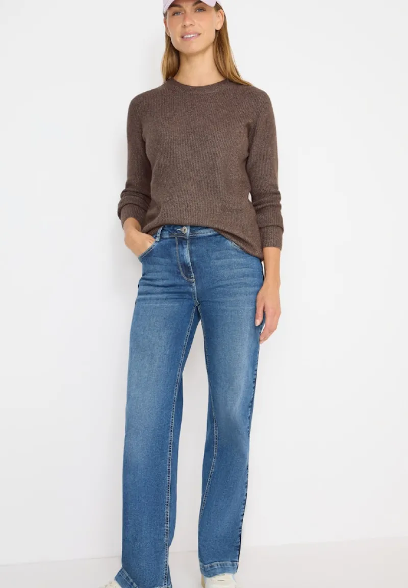 Cecil Pullover & Sweatshirts*Pullover mit Strukturdetails mushroom taupe melange