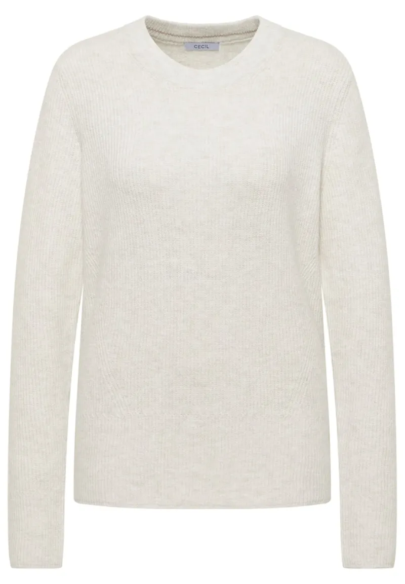 Cecil Pullover & Sweatshirts*Pullover mit Strukturdetails eggshell melange