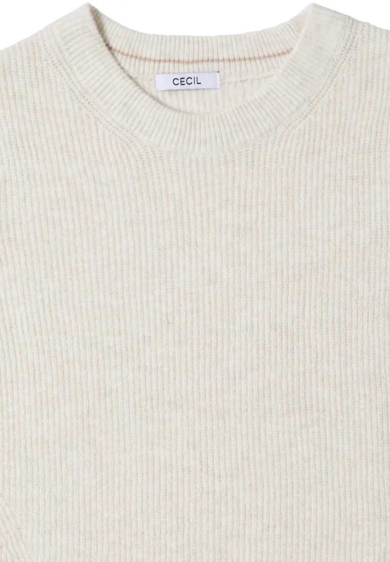 Cecil Pullover & Sweatshirts*Pullover mit Strukturdetails eggshell melange