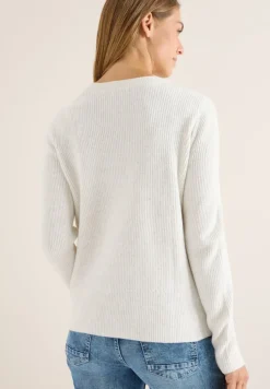 Cecil Pullover & Sweatshirts*Pullover mit Strukturdetails eggshell melange