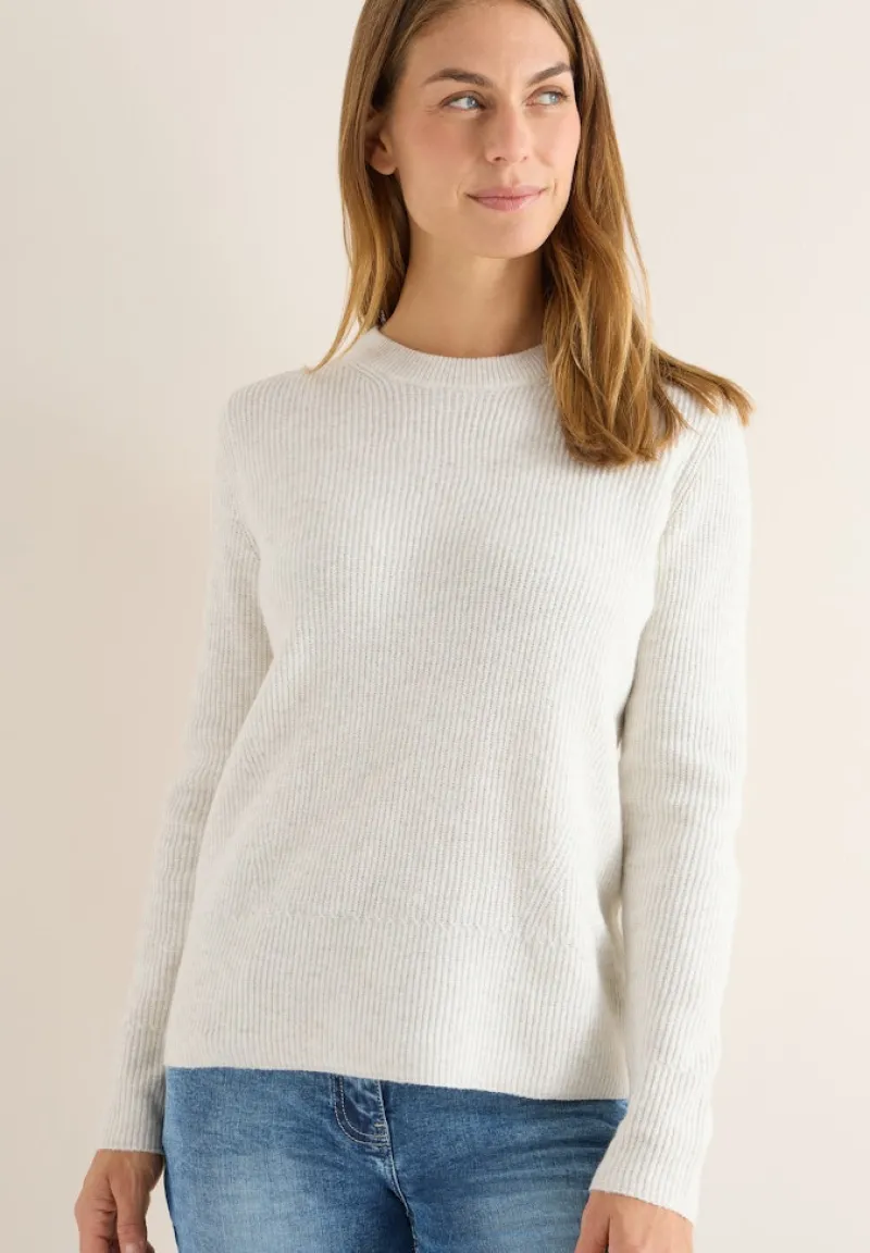 Cecil Pullover & Sweatshirts*Pullover mit Strukturdetails eggshell melange