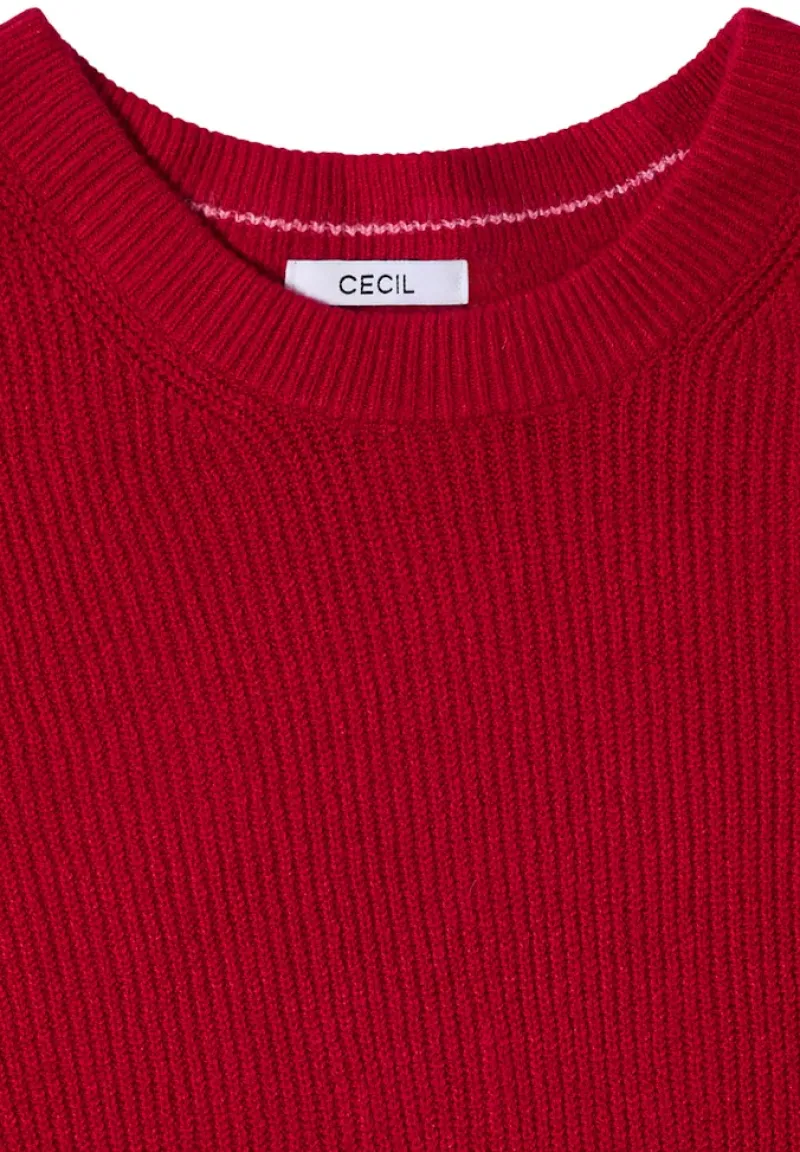 Cecil Pullover & Sweatshirts*Pullover mit Strukturdetails beaujolais red