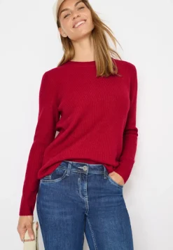 Cecil Pullover & Sweatshirts*Pullover mit Strukturdetails beaujolais red