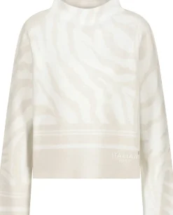 Monari Pullover & Sweatshirts*Pullover mit Tigermuster off-white gemustert