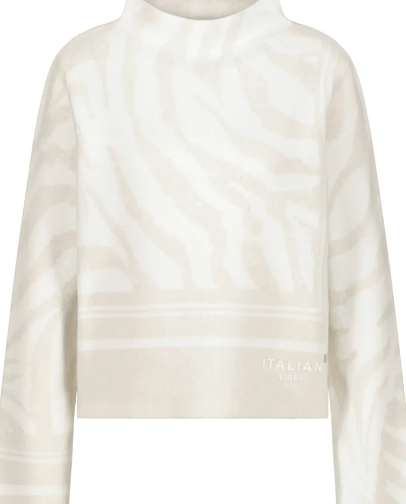 Monari Pullover & Sweatshirts*Pullover mit Tigermuster off-white gemustert
