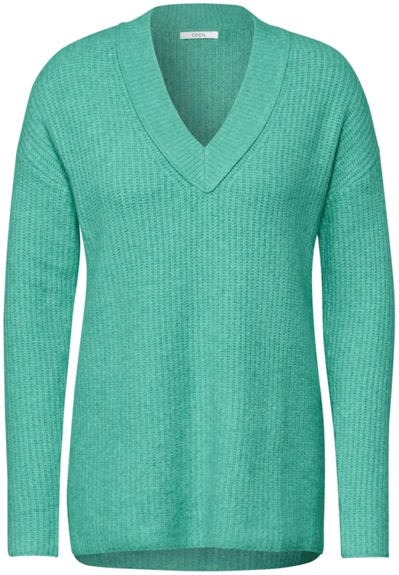 Cecil Pullover & Sweatshirts*Pullover mit V-Ausschnitt aventurine green melange