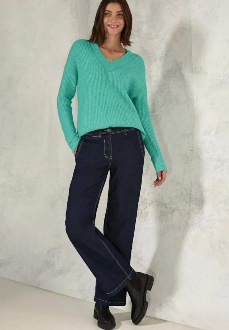 Cecil Pullover & Sweatshirts*Pullover mit V-Ausschnitt aventurine green melange