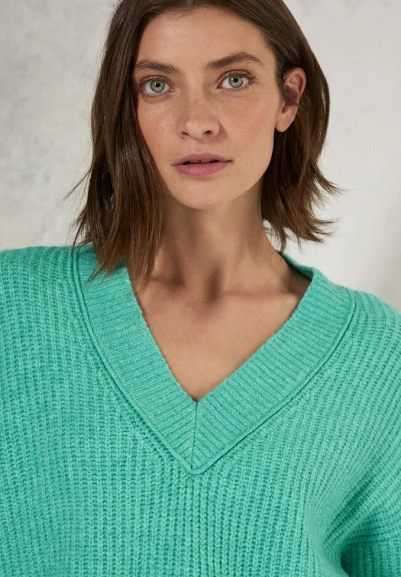 Cecil Pullover & Sweatshirts*Pullover mit V-Ausschnitt aventurine green melange