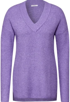 Cecil Pullover & Sweatshirts*Pullover mit V-Ausschnitt gentle lilac melange
