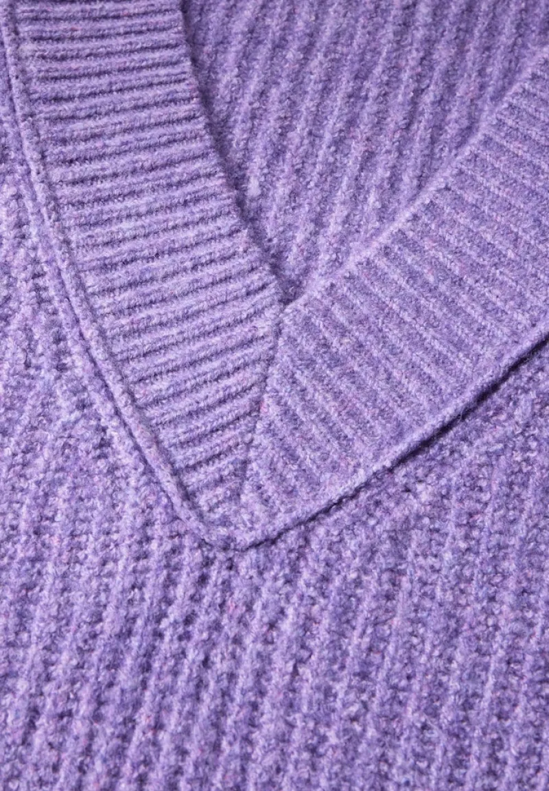 Cecil Pullover & Sweatshirts*Pullover mit V-Ausschnitt gentle lilac melange